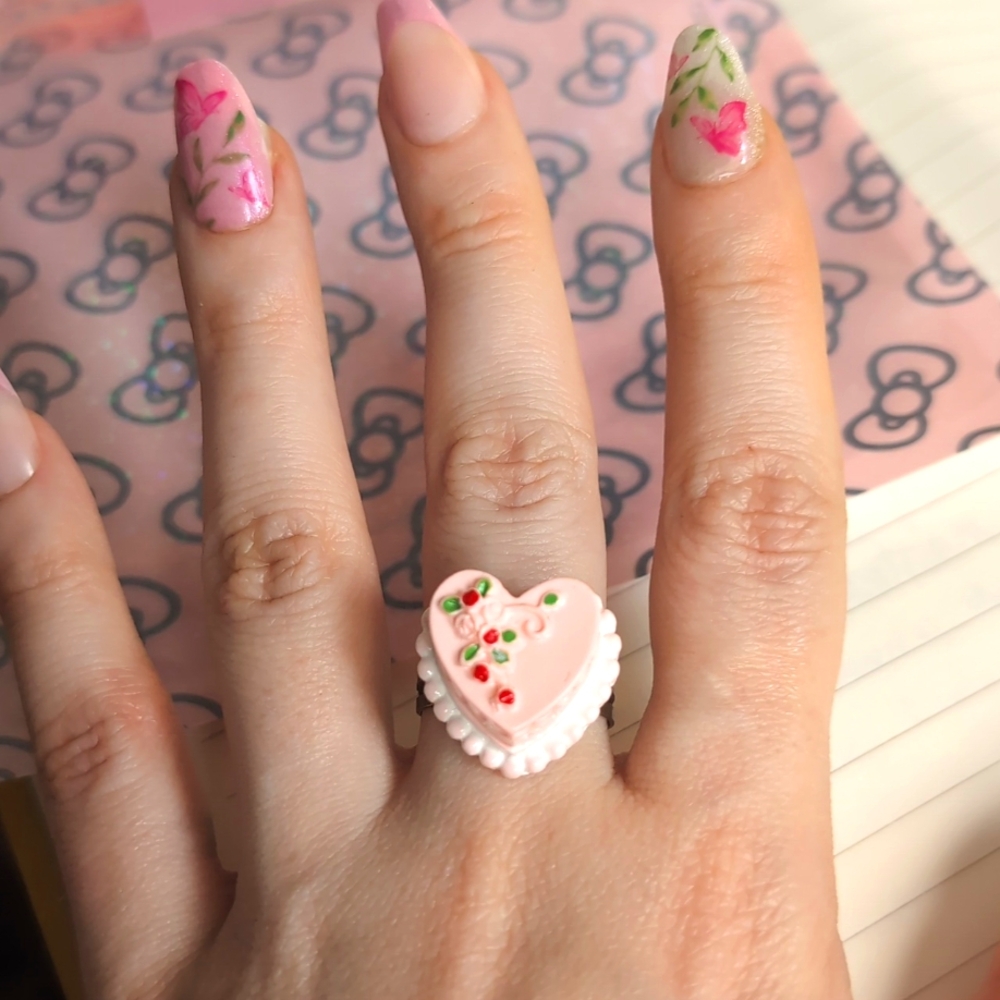 ❤️🧡💛 3/$15 - Kawaii custom made rings!!! (Adjustable bands to fit any hand)
